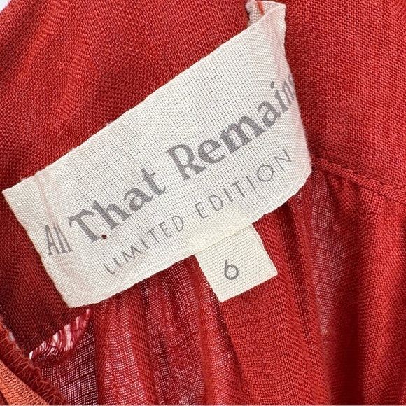 All That Remains Lucia Linen Maxi Dress | Artisan Limited Edition | Sz 6 | Red - Picture 5 of 12